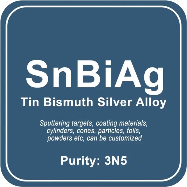 Blanco de pulverización catódica / polvo / alambre / bloque / gránulo de aleación de plata y bismuto de estaño (SnBiAg)