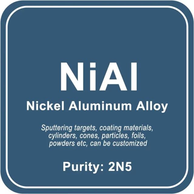 Blanco de pulverización catódica de aleación de níquel aluminio (NiAl)/polvo/alambre/bloque/gránulo
