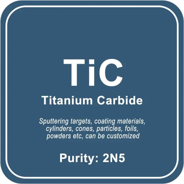 Objetivo de pulverización catódica de carburo de titanio (TiC)/polvo/alambre/bloque/gránulo
