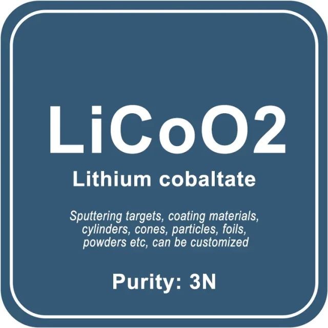 Objetivo de pulverización catódica de cobaltato de litio (LiCoO2) / Polvo / Alambre / Bloque / Gránulo