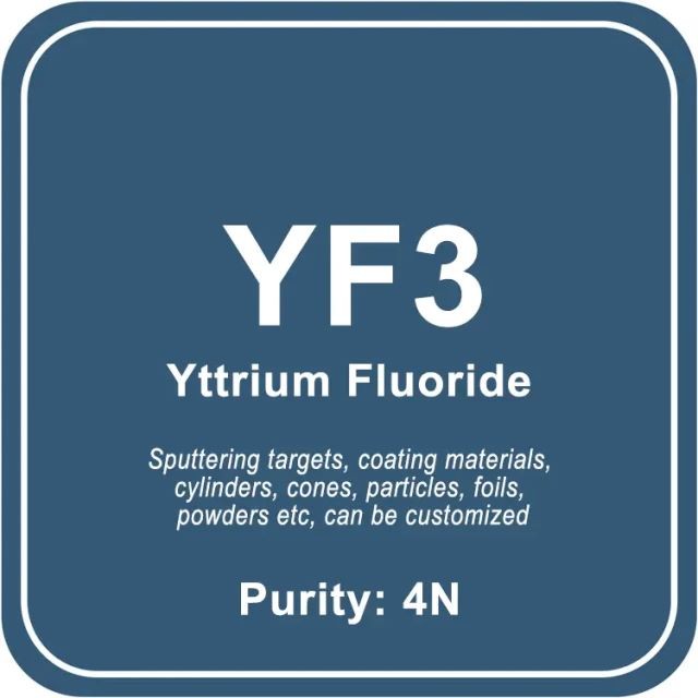 Alvo de pulverização catódica de fluoreto de ítrio (YF3) / Pó / Fio / Bloco / Grânulo