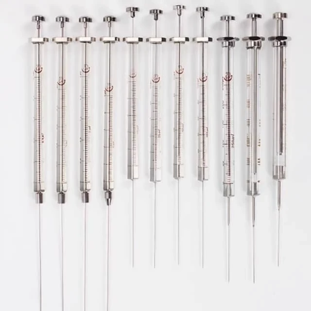 Micro-injector/liquid phase gas chromatography injection plunger injection needle