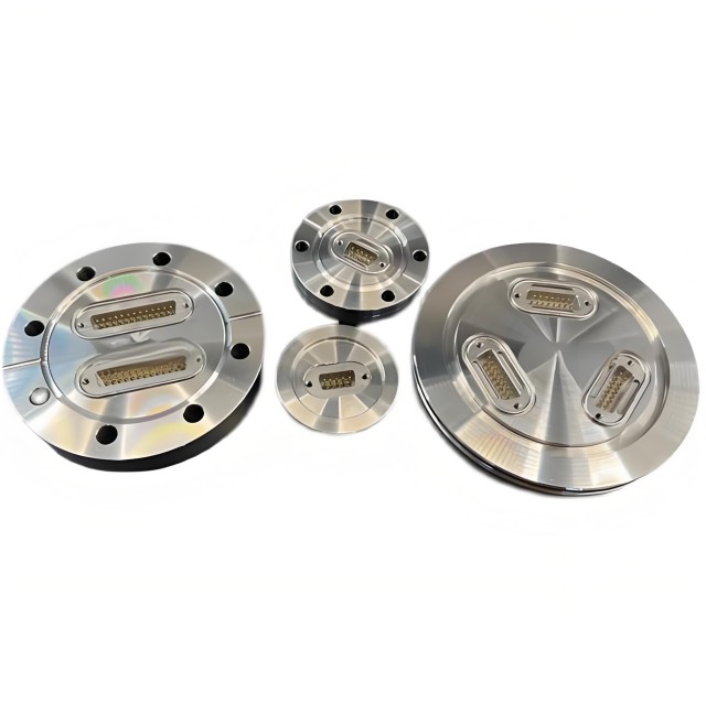 Ultra-High Vacuum Flange Aviation Plug Glass Sintered Airtight Circular Connector for KF ISO CF