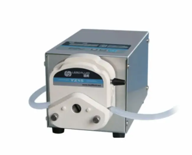 Close-up of the front of the variable speed peristaltic pump