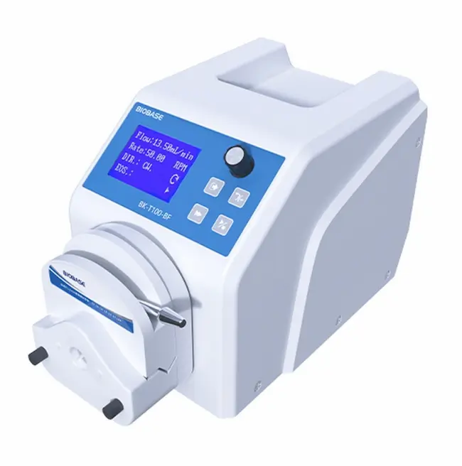 Close-up of the front of the variable speed peristaltic pump