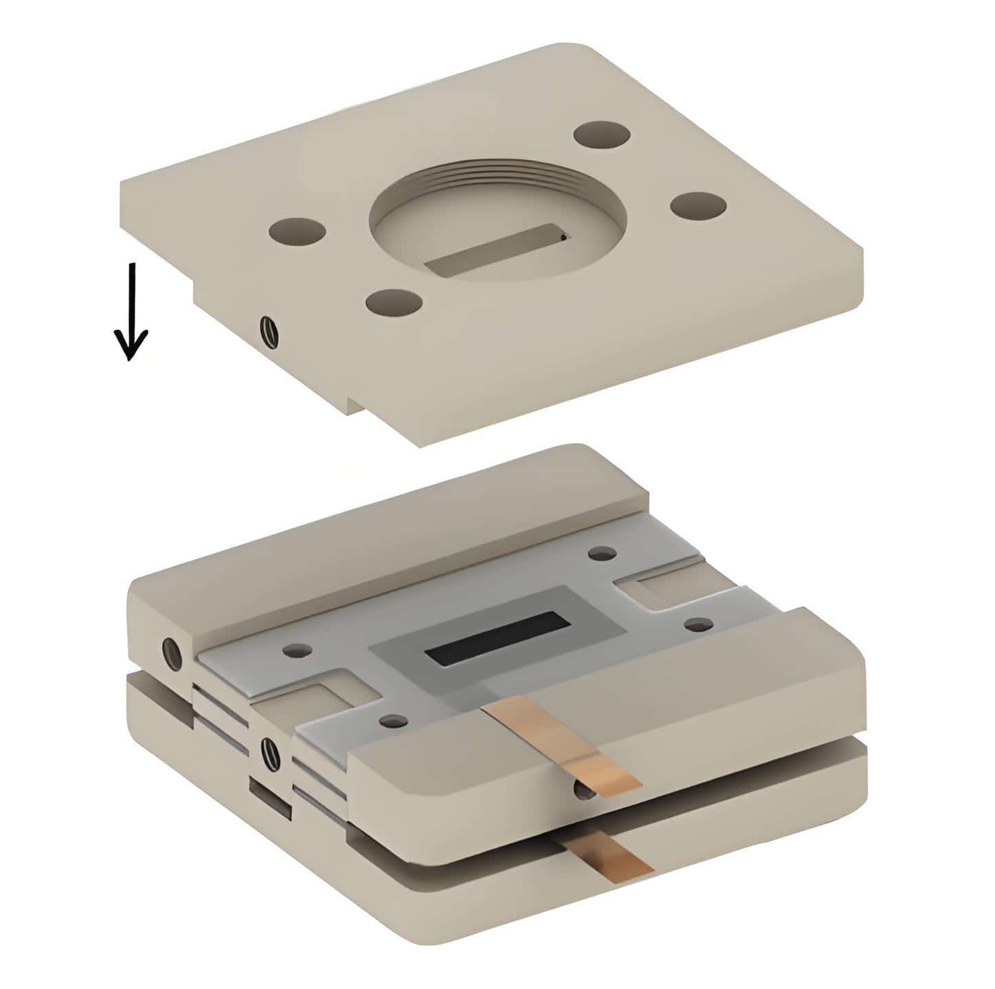 5. Finally, install the cathode gas diffuser plate and tighten the fixing screws at the four corners.