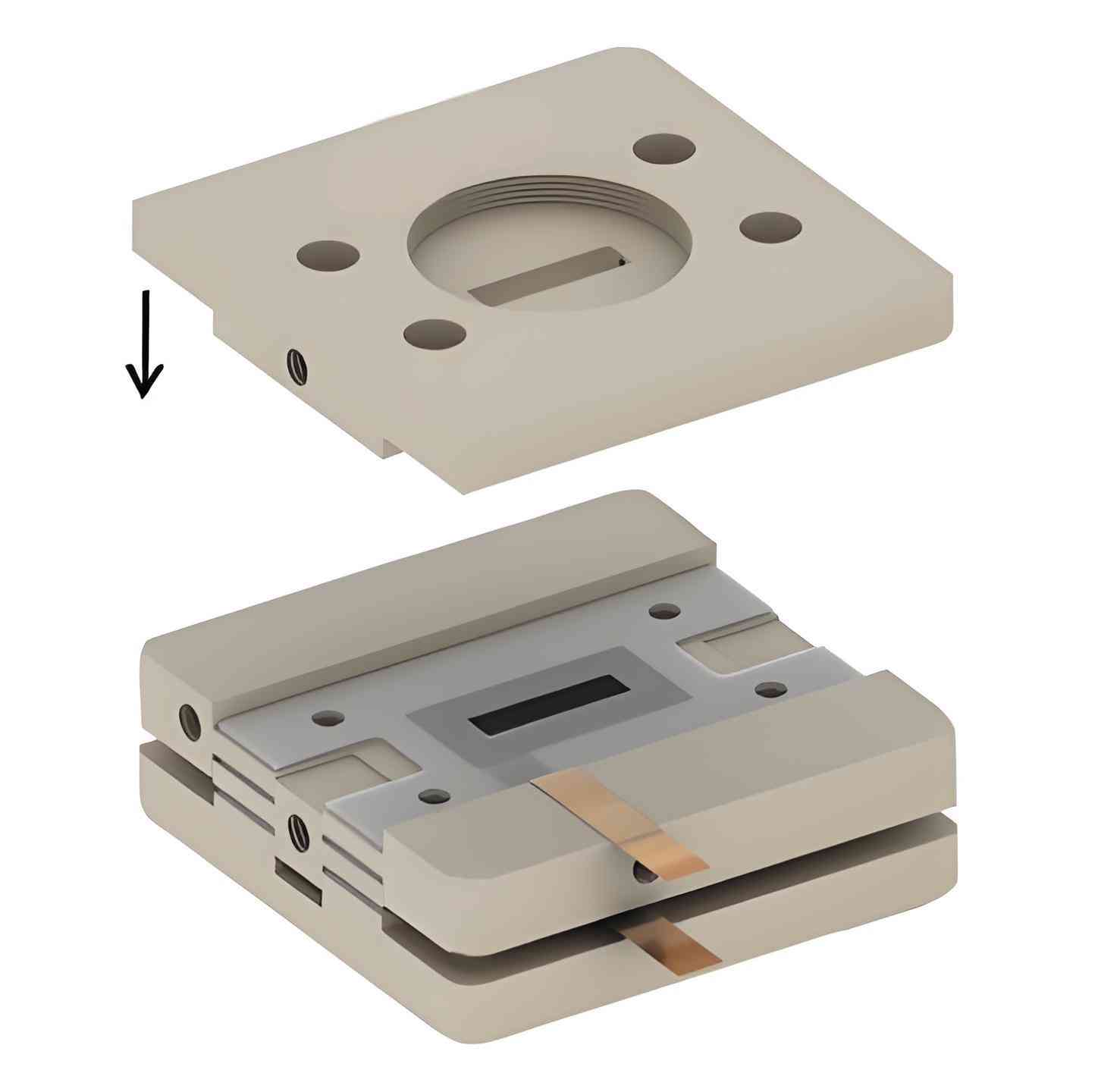 5. Finally, install the cathode gas diffuser plate and tighten the fixing screws at the four corners.