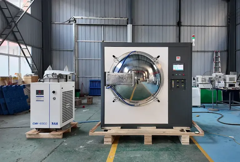 Front view of the vacuum melting furnace