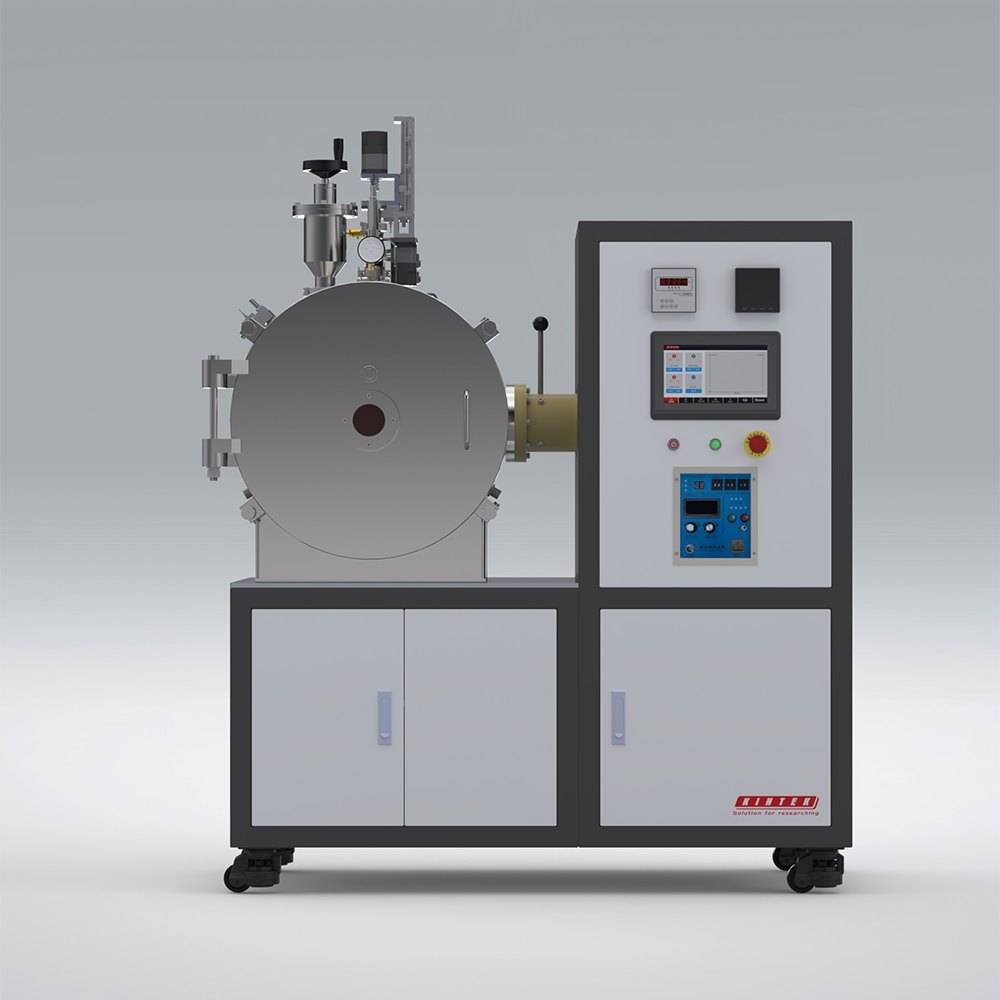 Diagram showing the components of the vacuum induction melting furnace