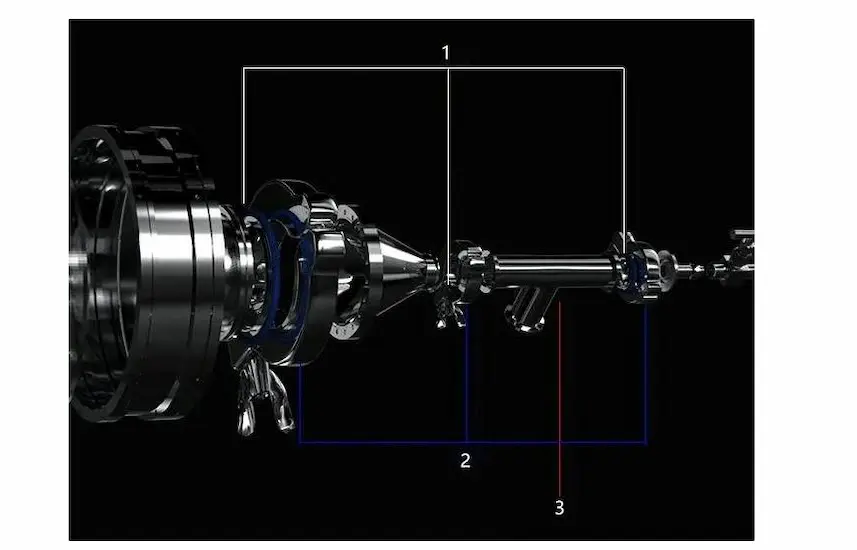 Tube furnace flange 1.Seal ring 2.Clamp 3.Tee