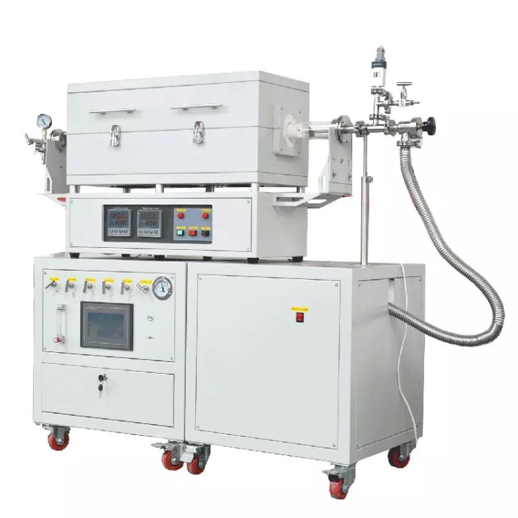 Forno CVD a 2 zone di riscaldamento con touch screen Stazione gas MFC